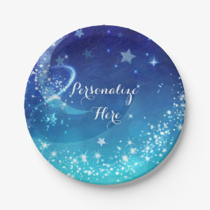 Baby Shower Celestial Moon Sparkle Sky Party Paper Plates