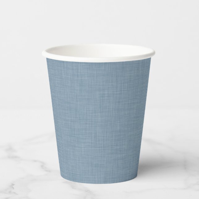 Baby shower chambray blue cute simple paper cups (Front)