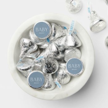 Baby Shower Chambray Blue Cute Simple Personalized Hershey®'s Kisses® by LeaDelaverisDesign at Zazzle