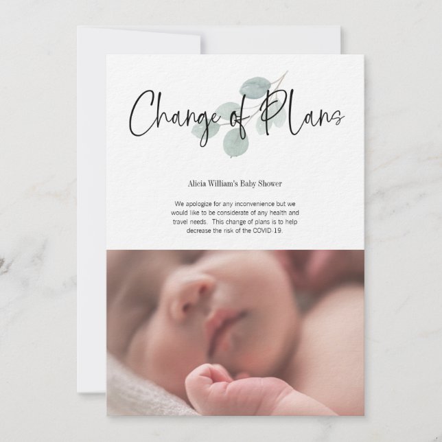 Baby Shower Change of Plans Facebook Party Invitation (Front)