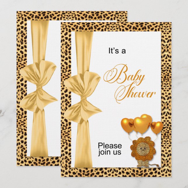 Baby Shower Cheetah Print Gender Neutral Invitation (Front/Back)