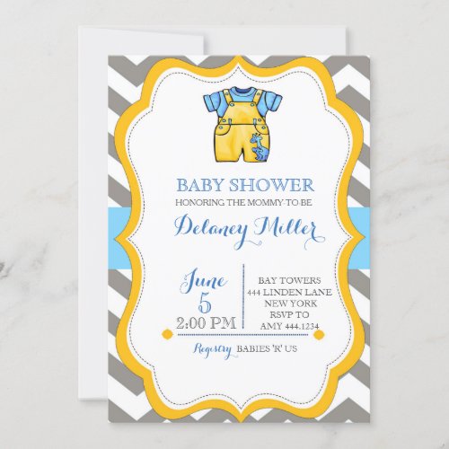 Baby Shower Chevron Boy Jumper Invitations