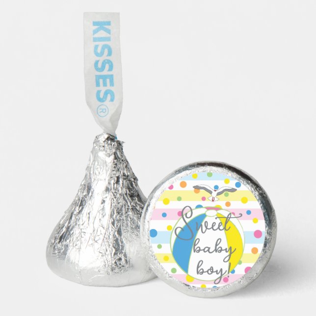 Baby Shower Choclate Candy Labels Beach Theme (Front)
