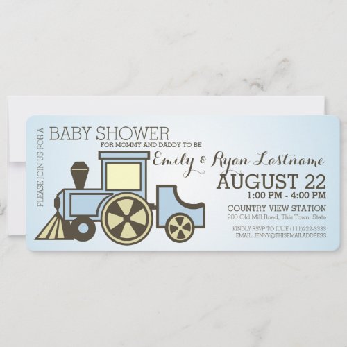 Baby Shower Choo Choo Train Invitation