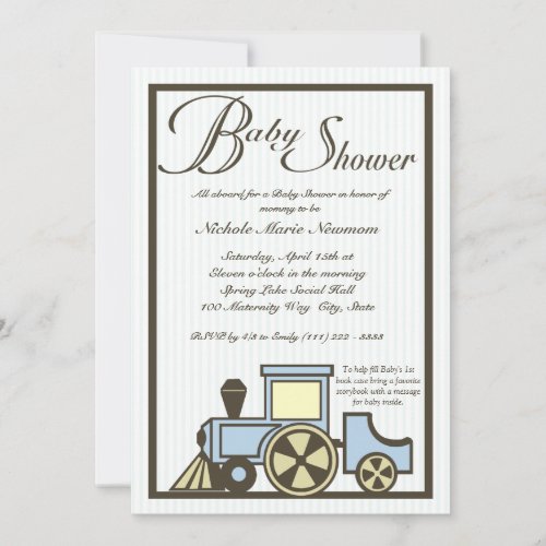 Baby Shower Choo Choo Train Invitation