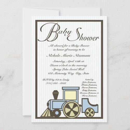 Baby Shower Choo Choo Train Invitation