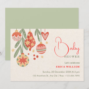 Baby shower christmas ornament  invitation