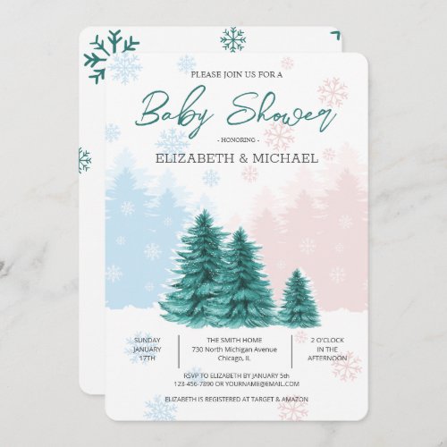 Baby Shower Christmas Winter invitation