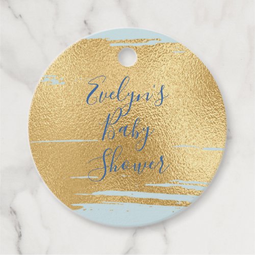 Baby Shower Classic Blue and Gold Favor Tags
