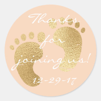 Baby Shower "Classic Gld/Pk" Stickers 1 1/2" or 3"
