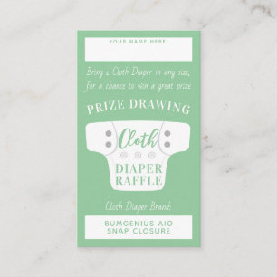 Baby Shower Cloth Diaper Raffle Tickets Green Enclosure Card