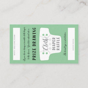 Baby Shower Cloth Diaper Raffle Tickets Green Enclosure Card
