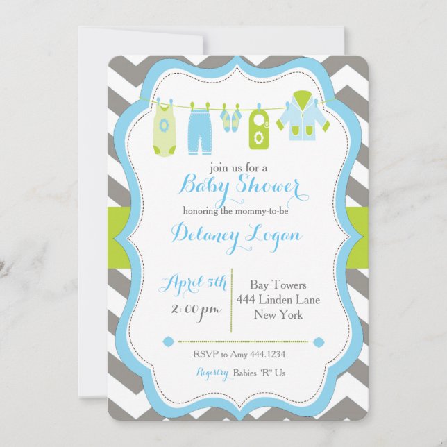 Baby Shower Clothesline Invitation (Front)
