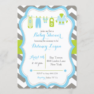 Baby Shower Clothesline Invitation
