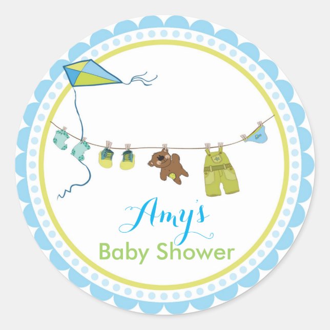 Baby Shower Clothesline Stickers (Front)