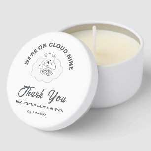 Baby Shower Cloud Nine Teddy Bear Gender Neutral Mini Candle Favors
