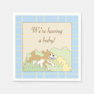 Baby Shower Cocktail Napkins/Blue Build a Shower Napkins