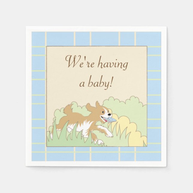 Baby Shower Cocktail Napkins/Blue Build a Shower Napkins (Front)