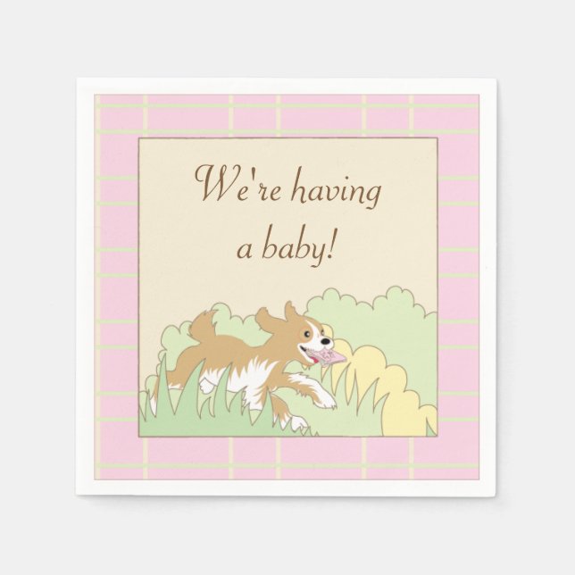 Baby Shower Cocktail Napkins/Pink Build a Shower Paper Napkins (Front)