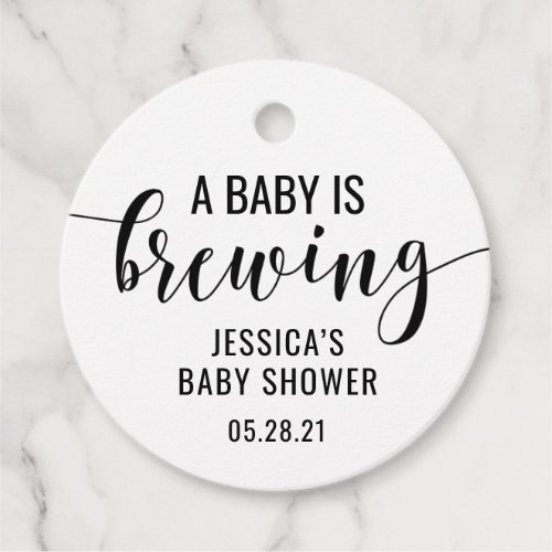 Baby Shower Coffee Favor Tag A baby is Brewing Favor Tags