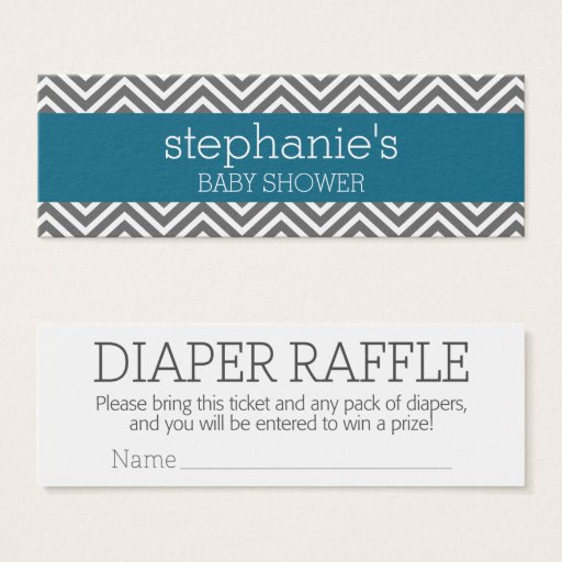Customizable Baby Shower Collection - Diaper Raffle Ticket Business Card