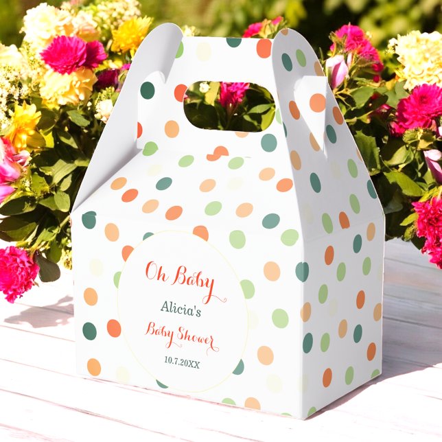 Baby Shower Colorful Dots Cute Pattern Favor Boxes (Creator Uploaded)