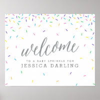 Baby Shower Colorful Sprinkle Welcome Sign
