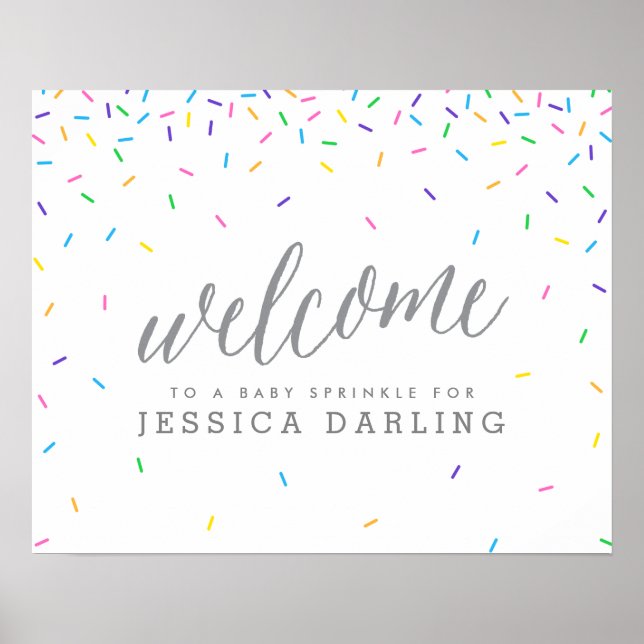 Baby Shower Colorful Sprinkle Welcome Sign (Front)