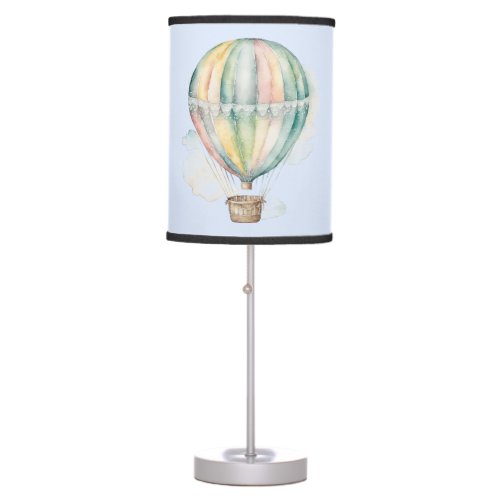 Baby shower colorful watercolor hot air balloon  table lamp