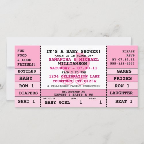 Baby Shower Concert Ticket Invitation Photo Card