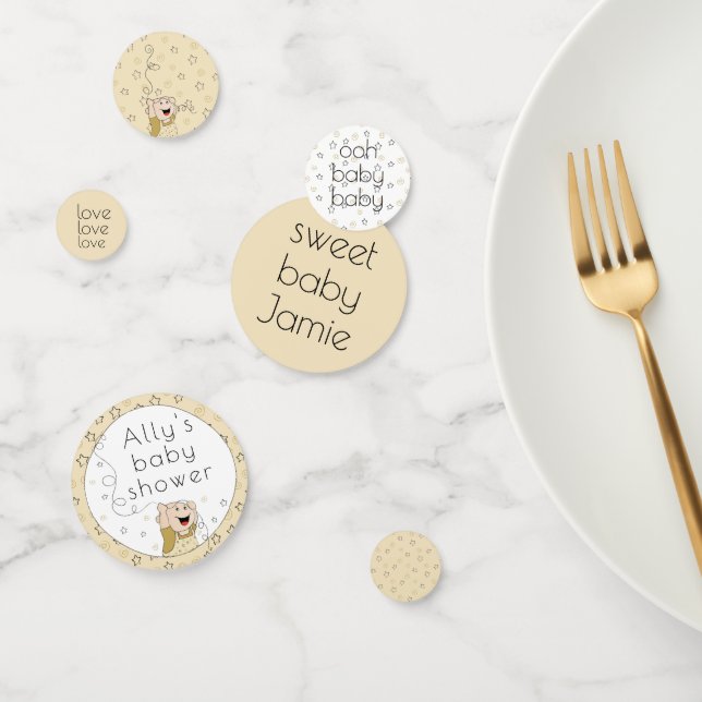 Baby Shower Confetti Baby Stars Gold and Cream (Group)