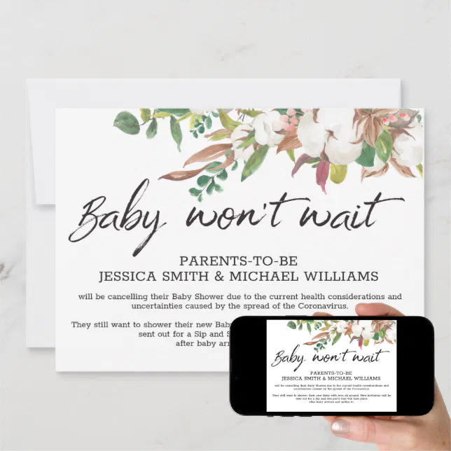 Baby Shower Corona Virus Cancellation Card Zazzle