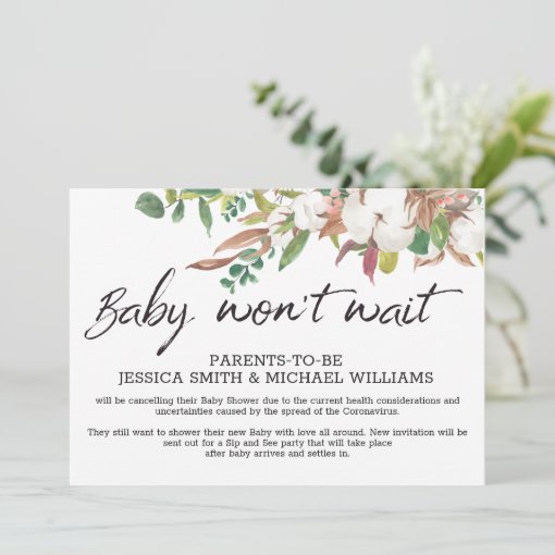 Baby Shower Corona Virus Cancellation Card Zazzle