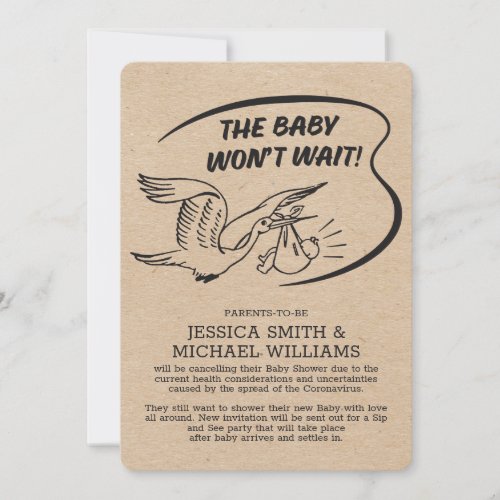 Baby Shower Corona Virus Cancellation Card