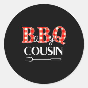 Baby Shower Cousin Bbq Party Cute Matching Family Classic Round Sticker