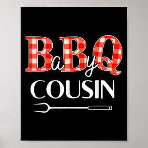Baby Shower Cousin Bbq Party Cute Matching Family Poster