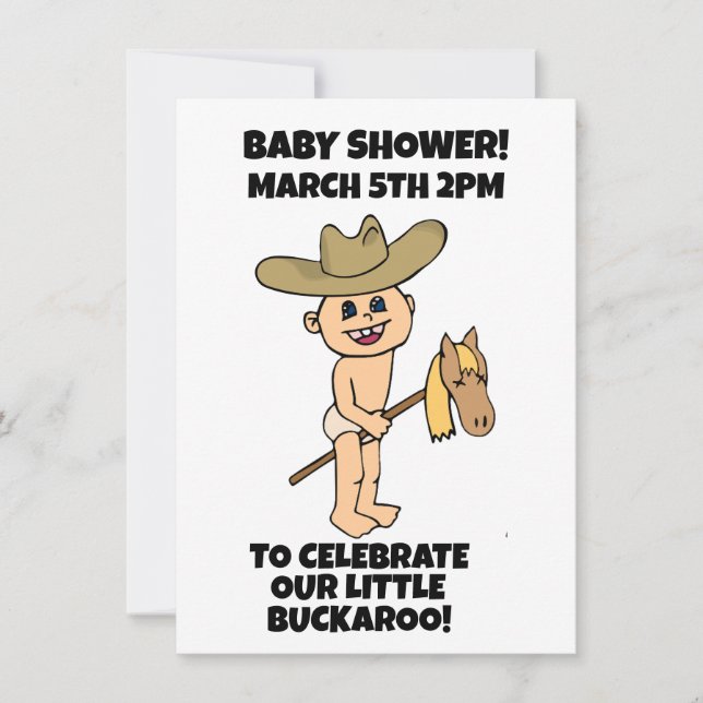 BABY SHOWER cowboy Custom INVITATIONS (Front)