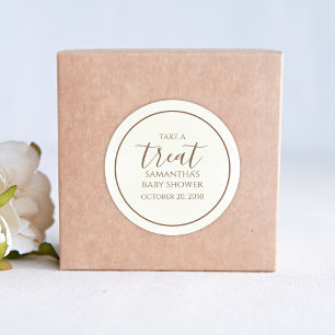 Baby Shower Cream Treat Custom Classic Round Sticker