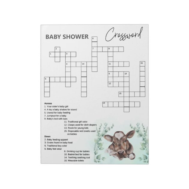 Baby best sale shower crossword