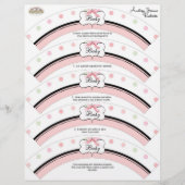 Baby Shower Cupcake Decor - French Bow Dot Swirl (Front)