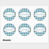 It's a Boy Baby Shower Sticker, Zazzle