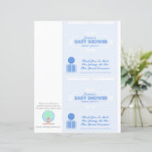 Baby Shower Custom Candy Bar Wrappers Blue (Standing Front)