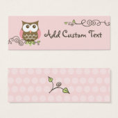 Baby shower custom owl tag (Front & Back)
