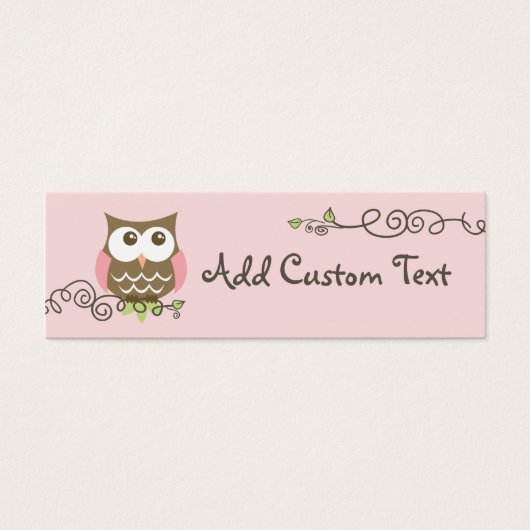 Baby shower custom owl tag (Front)