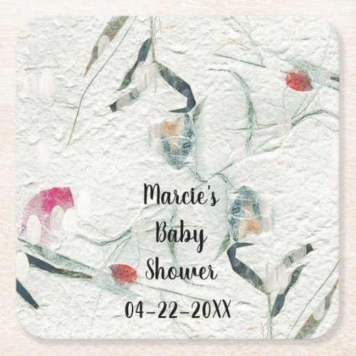 Baby Shower Customizable Paper Coaster