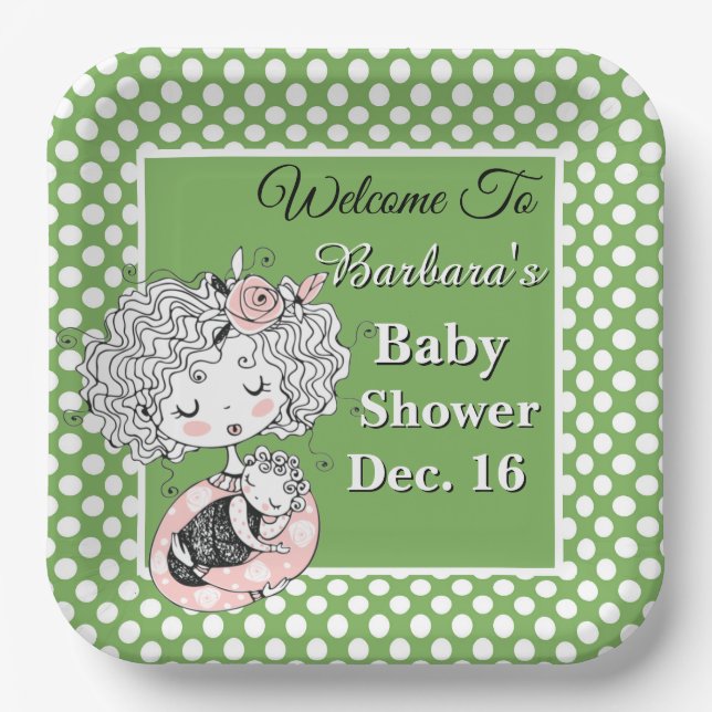 Baby Shower Customize  Paper Plates (Front)