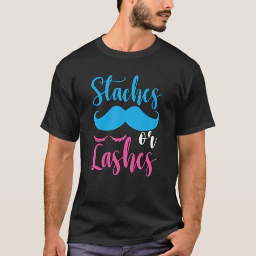Baby Shower Cute Announcement Gender Reveal Stache T_Shirt