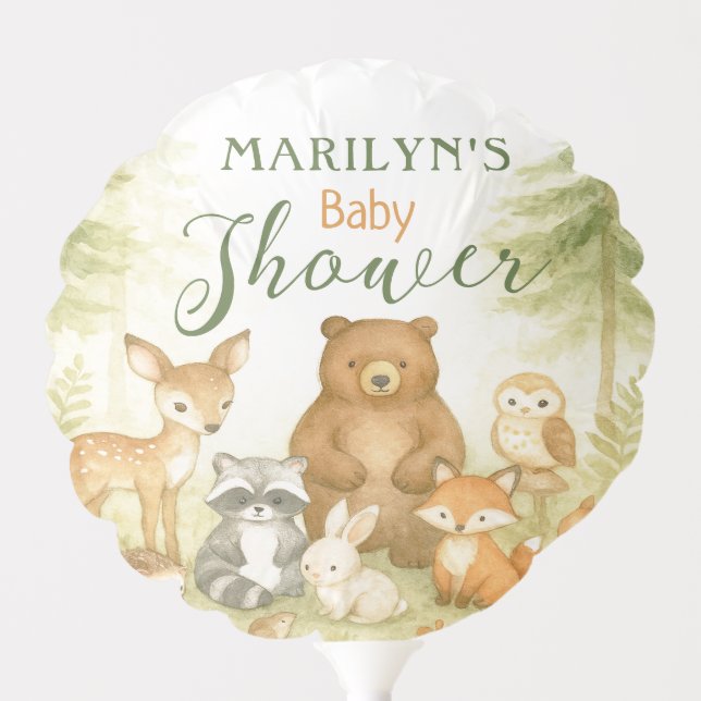 Baby Shower Cute Baby Animals Balloon (Front)