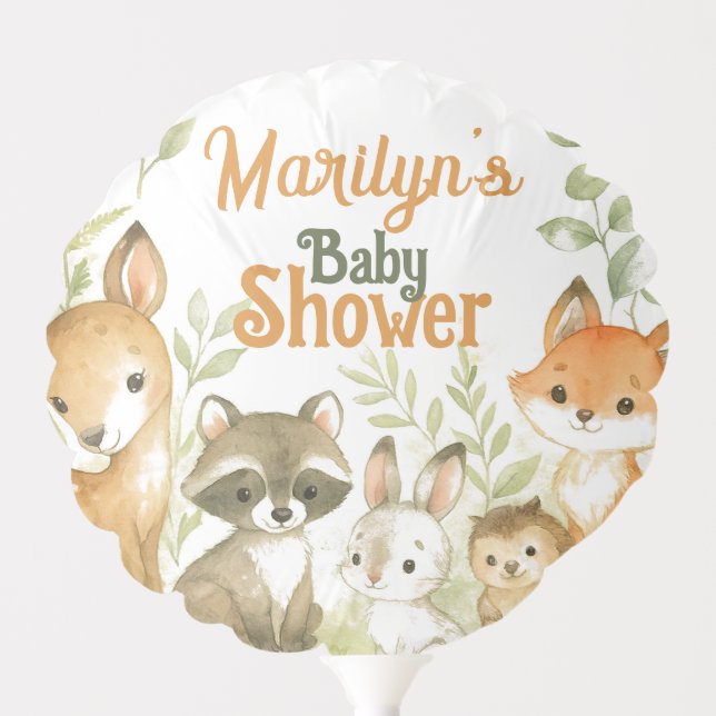 Baby Shower Cute Baby Animals Balloon (Front)