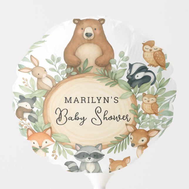 Baby Shower Cute Baby Animals Balloon (Front)